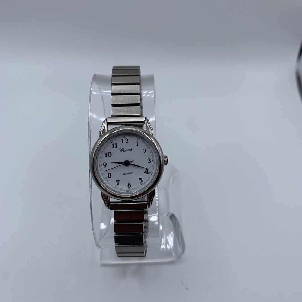 Cariole Women's Watch Silver Stretch Band White Dial